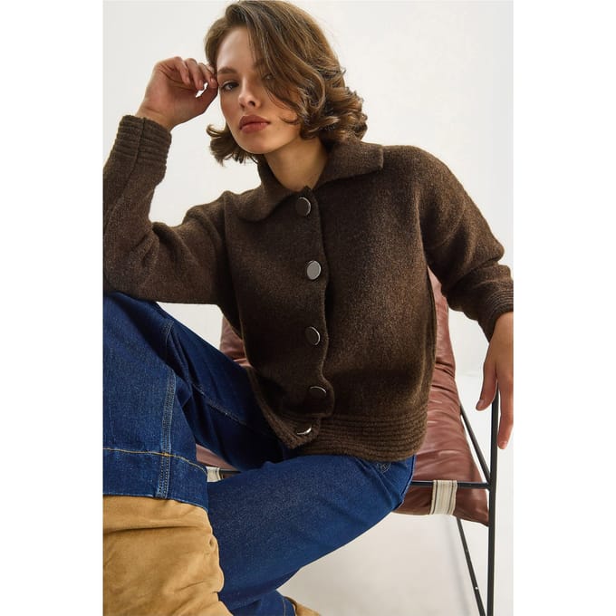 Gebreide Cardigan met Knoopsluiting