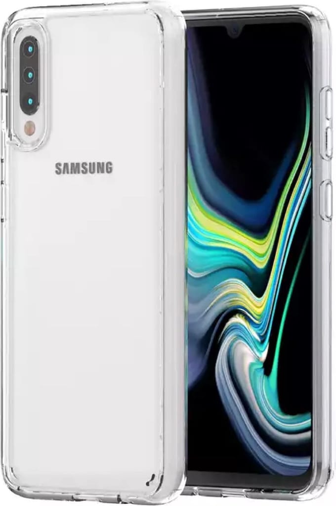 Silicone back cover Geschikt voor Samsung Galaxy A50/Transparant hoesje + gratis screenprotector