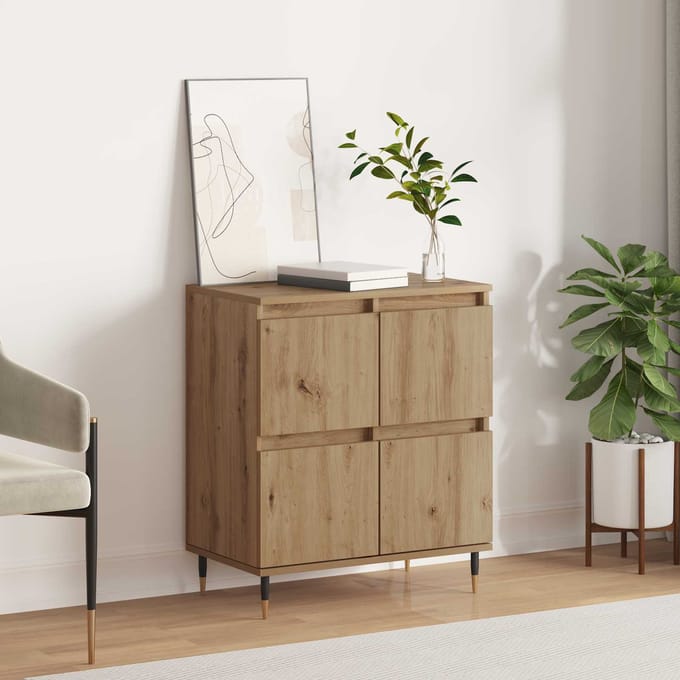 vidaXL - Dressoir - Artisan - Eiken - 60 - x - 35 - x - 70 - cm
