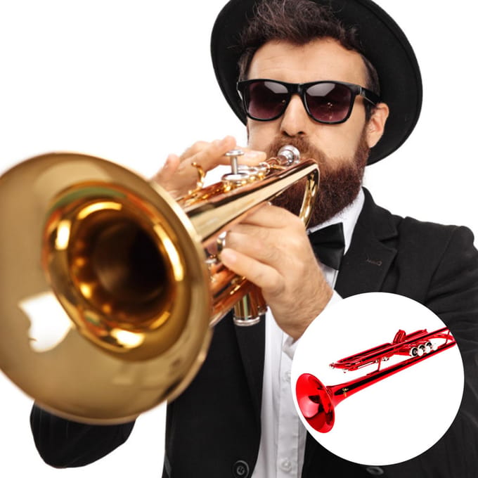 Messing Trompet Muziek Blaasinstrument met Assistent Gereedschapsset (Rood) black