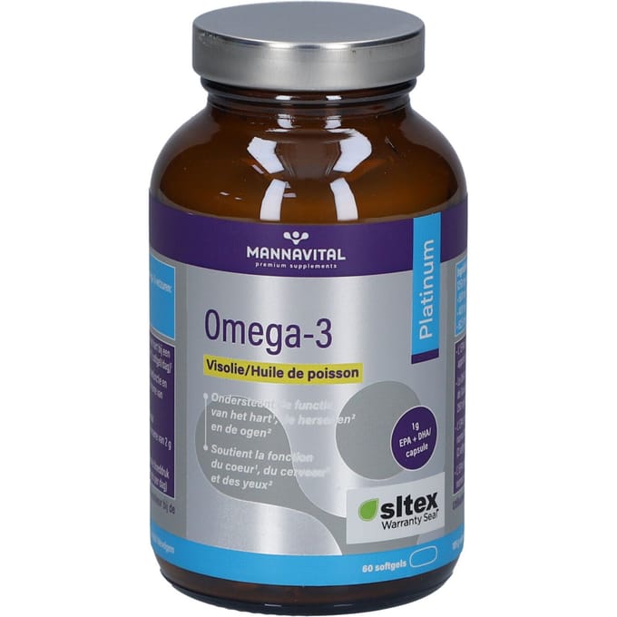 MannaVital Omega-3 Platinum Visolie 60 Zachte capsules