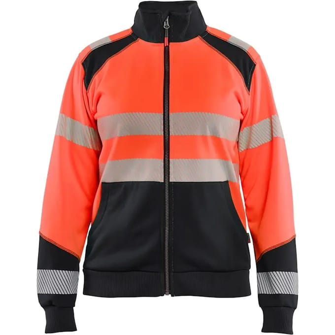 Vrouwen sweatshirt met hoge zichtbaarheid en ritssluiting Blaklader