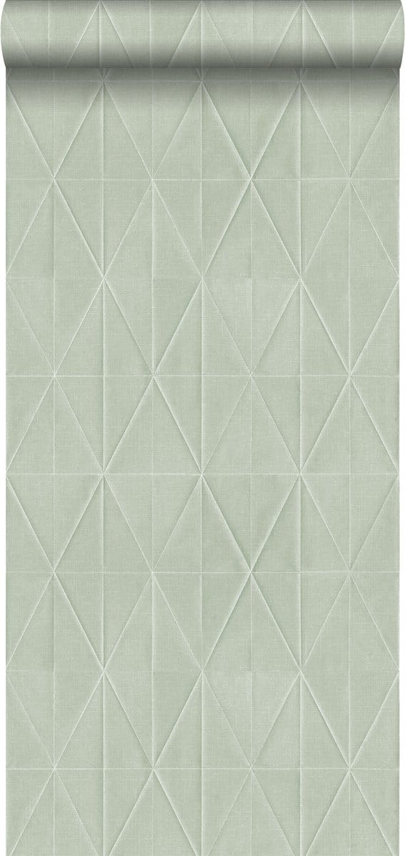 ESTAhome behang origami motief celadon groen - 53 cm x 10.05 m - 148713