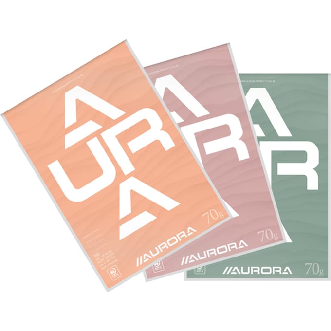Schrijfblok Aurora A4 lijn 100 vel 70gr assorti