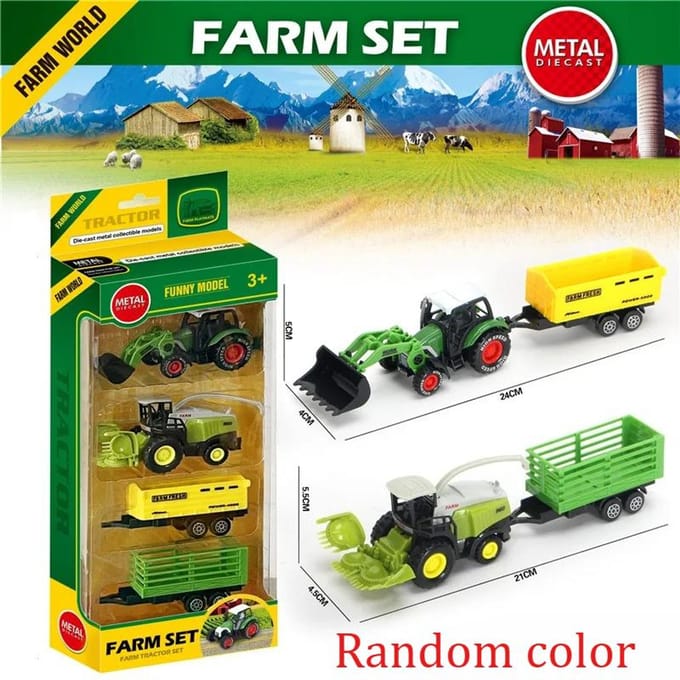 Legering Boeren Auto Model Oogstmachine Tractor Boerderij Speelgoed Auto Auto Model Kinder Cadeau yellow