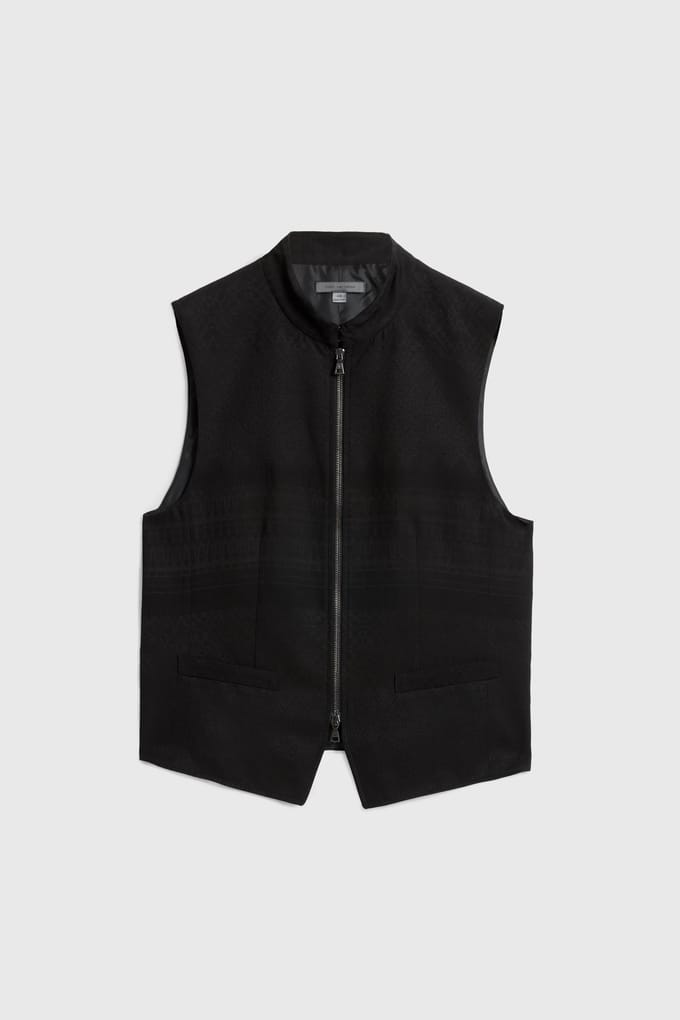 John Varvatos Vest With Zipper Closure And Front Side Black Größe: 48 | Bodywarmer Outlet | Herren | Schwarz