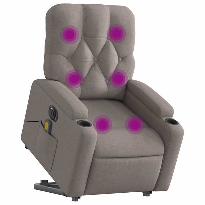 vidaXL - Sta-op-massagestoel - elektrisch - verstelbaar - stof - taupe