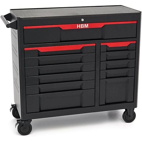 HBM gereedschapswagen 12 laden, 106 cm, zwart