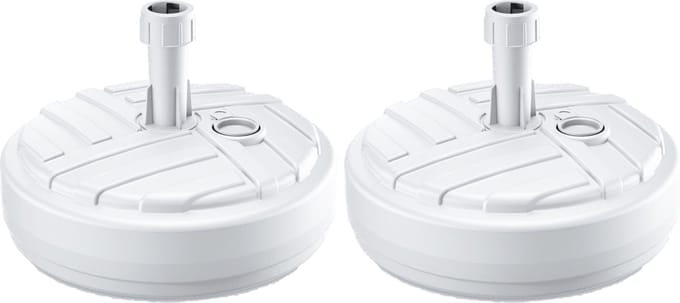 Prosperplast Parasolvoet - 3x - rond - wit - vulbaar - 10 liter - D39 cm