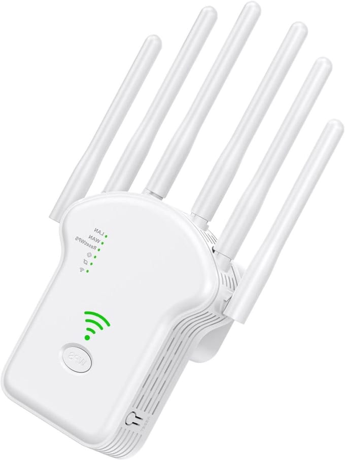 Wifi Versterker - Netwerk Extender - Groot Bereik - Stabiele Verbinding - 1200 Mbps - Wit