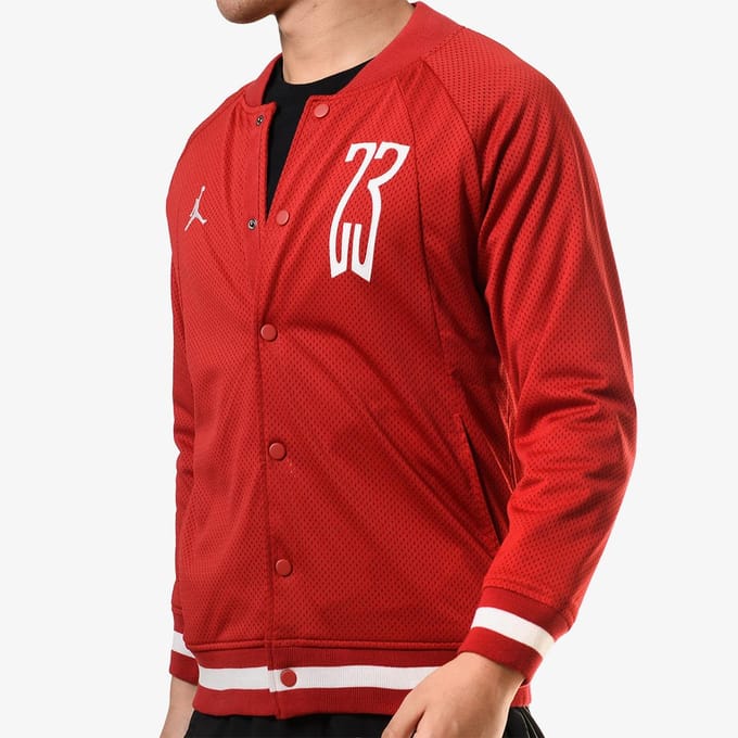 Maillot de baseball en mesh à imprimé logo Jordan pour homme Hauts Rouge AQ0617-687 M red