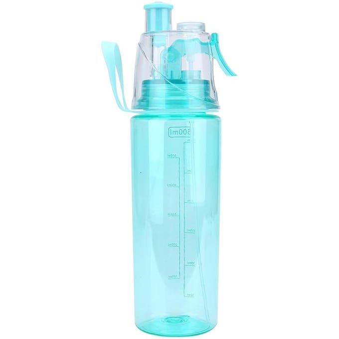 600ML Draagbare Transparante Plastic Spraykop Anti-Lek Waterfles (Blauw) blue
