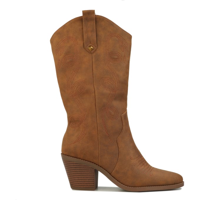 Women's Rocket Dog Feria Cowboy Boots in Walnut