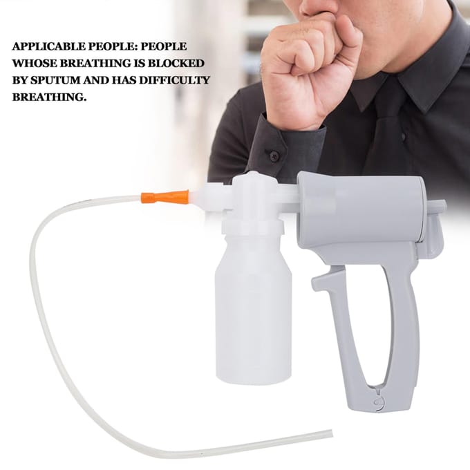 Draagbare Handheld Slijmzuigpomp Nood Sputumzuigpomp voor Thuisgebruik white