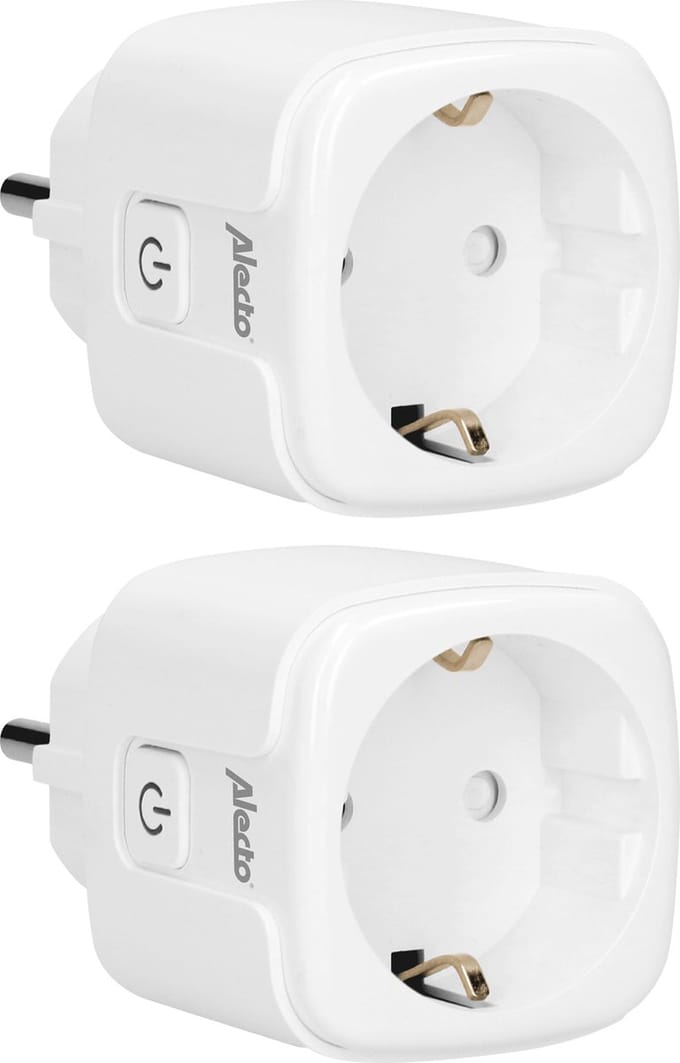 Alecto SMART-PLUG20 DUO - Smart Wifi Tussenstekker met Energiemeter - 16A 3680W -2 stuks