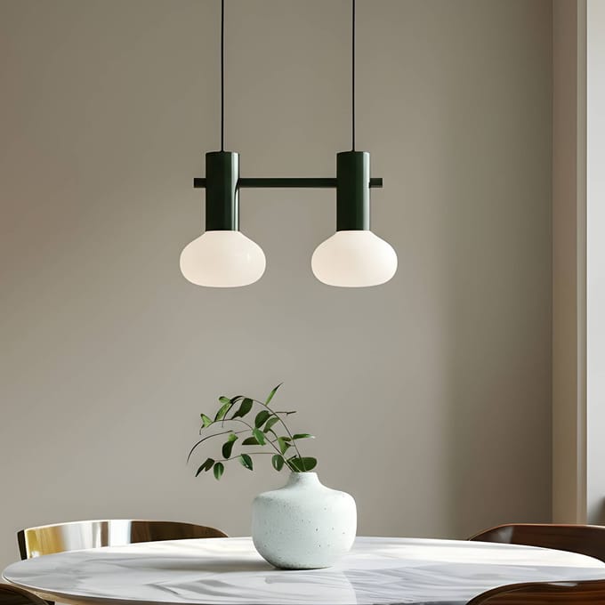 ALDEX Hanglamp Flo, groen, 2-lamps, glas