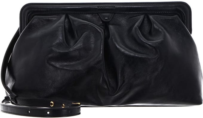 COCCINELLE Leren Schoudertas Diletta Rock Handbag Craquele Leather Noir Zwart