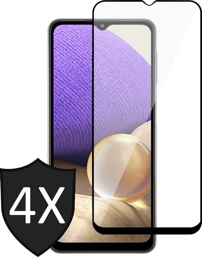 Screenprotector geschikt voor Samsung A32 5G - 4x FullGuard Glas Screen Protector