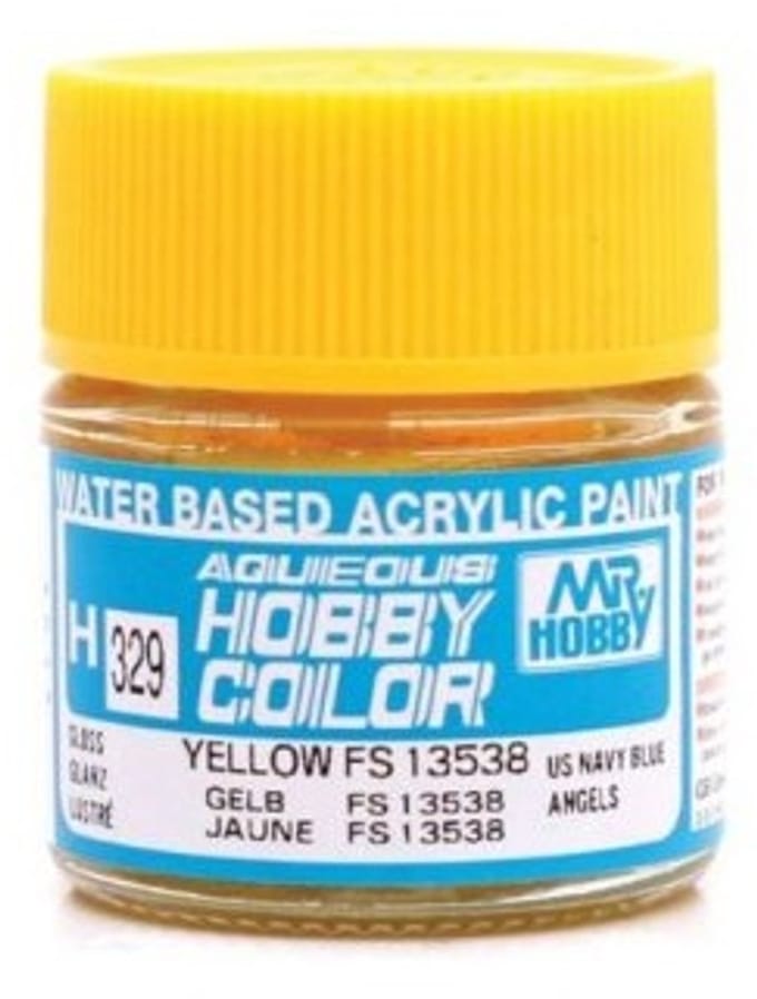 Gunze H-329 - FS13538 Yellow Glanzend - Mr. Hobby Aqueous Modelbouwverf 10ml