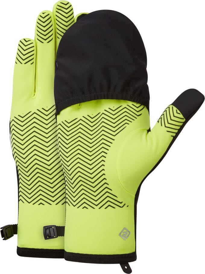 Ronhill | Wind-block convertible glove | Hardloop handschoenen | Fluo Yellow | M