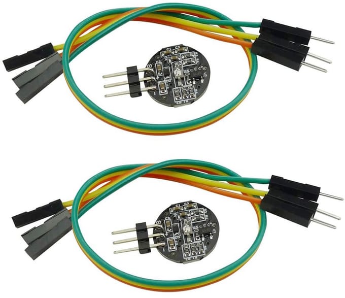 2 Stuks Hartslagsensor Module met Kabel Compatibel met Arduino