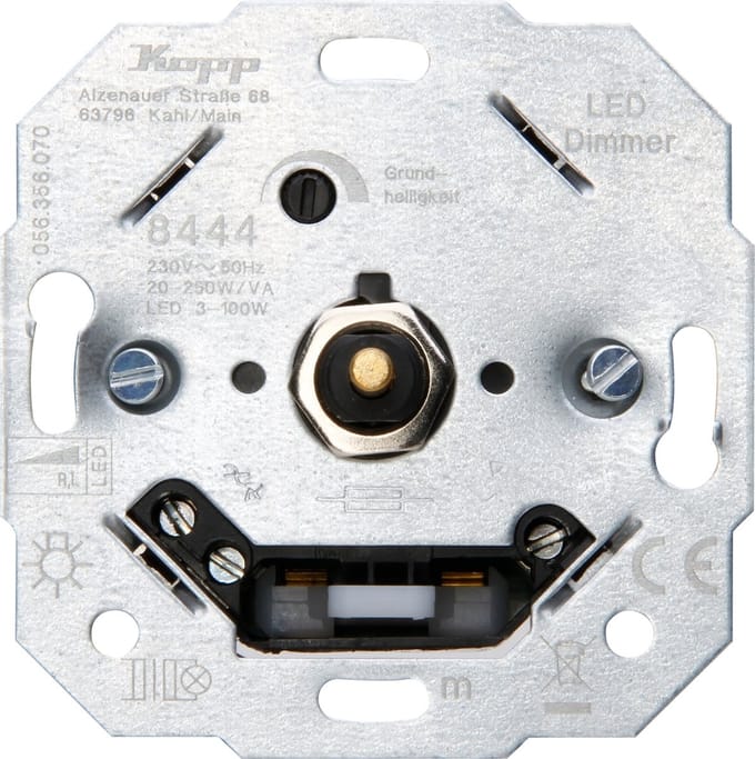 Kopp LED inbouwdimmer - 3-100W - universeel - instelbare helderheid - IP20