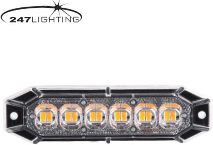 Flitser - 247 Lighting - 12-Led - 5 - 12.8cm - Helder - 11 flitspatronen - Amber - R65-2 - 12V-24V