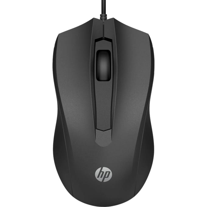 HP 100 Muis Kabelgebonden Optisch Zwart 3 Toetsen 1600 dpi