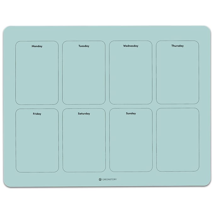 GreenStory - Week Planner - Zelfklevend - Blauw - M - met Sticky Pen