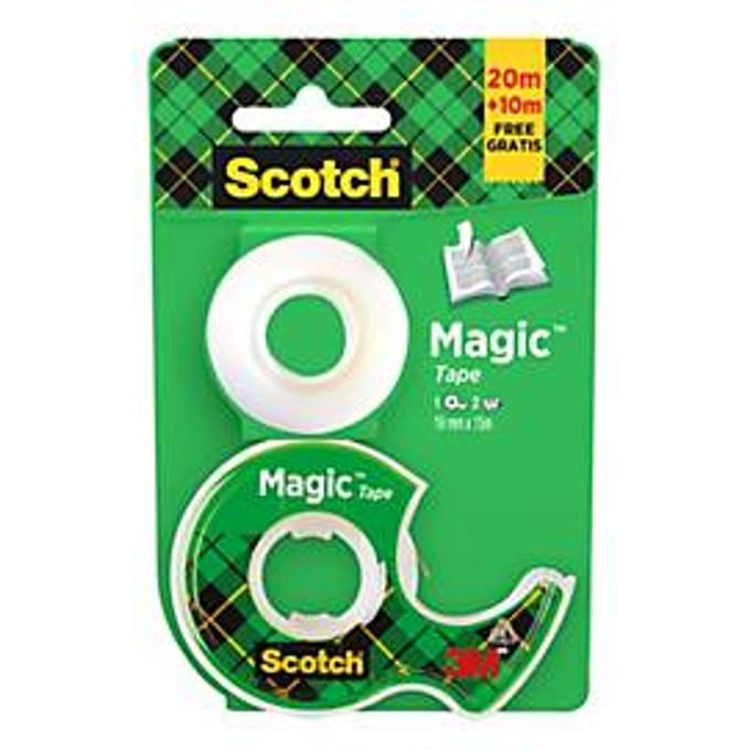 Scotch Magic-plakband, transparant, mat, 19 mm x 15 m + 10 m GRATIS