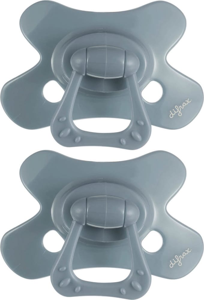 Difrax Fopspeen Natural - 6 tot 12 Maanden - Grijs - 2 Stuks