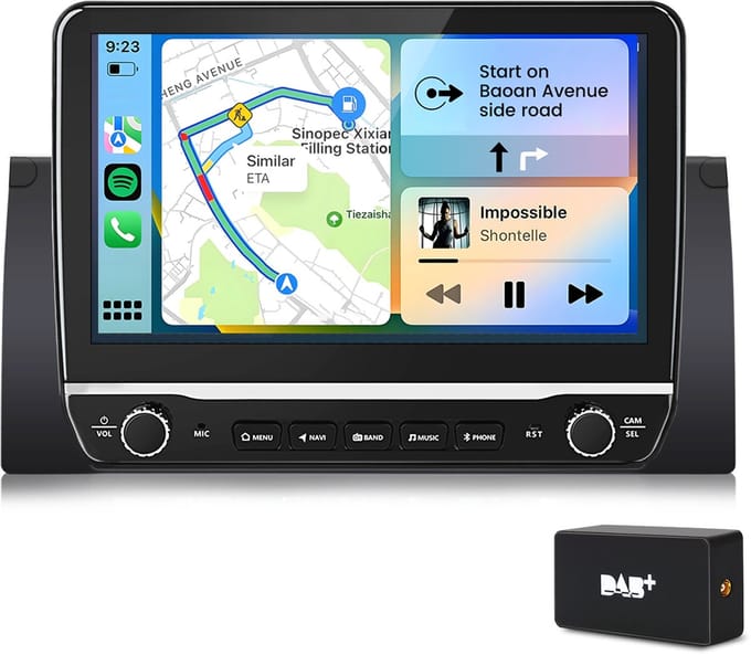 Hexinex 10.1" autoradio Geschikt voor BMW E39 - Draadloos CarPlay, Android Auto, Android 15, DAB, multimediaspeler, 2GB+64GB
