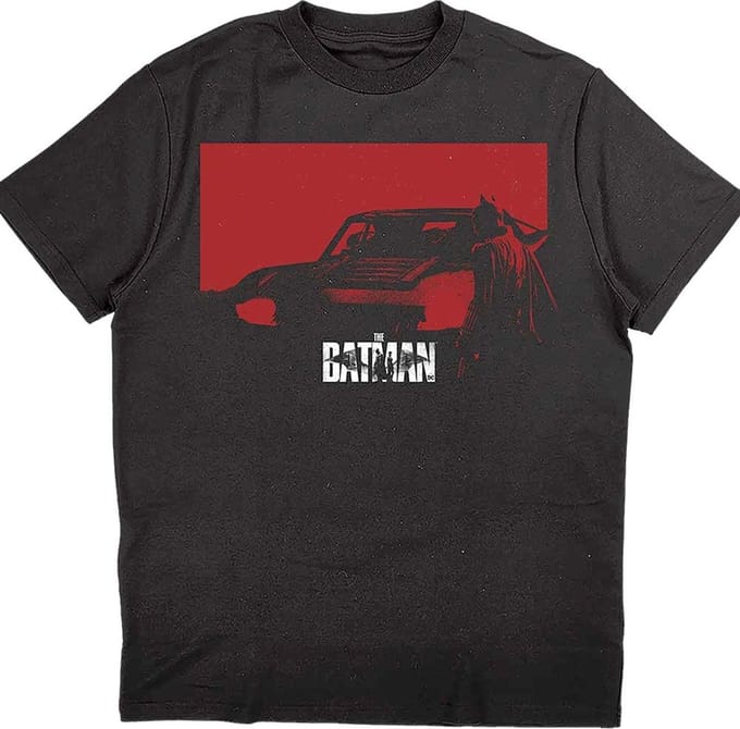 DC Comics Batman - The Batman Red Car Heren T-shirt - S - Zwart