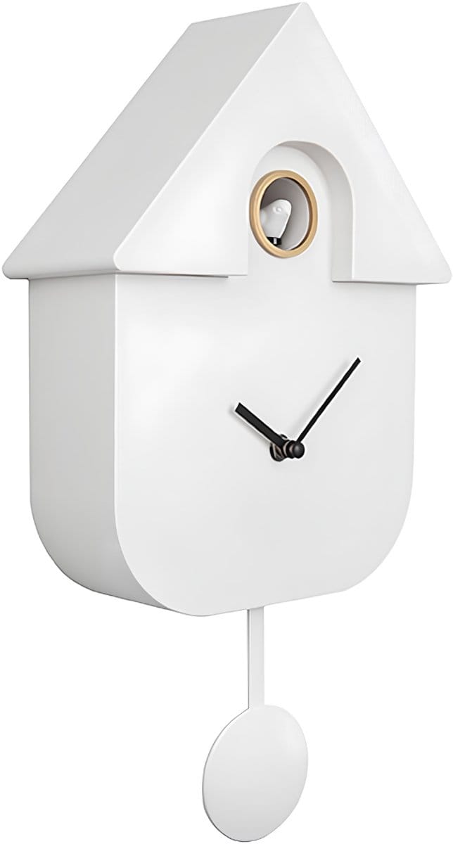 AHD® Klok - Wandklok - Koekoeksklok - Wandklok Modern - Wit - 9cm x 22cm x 41cm