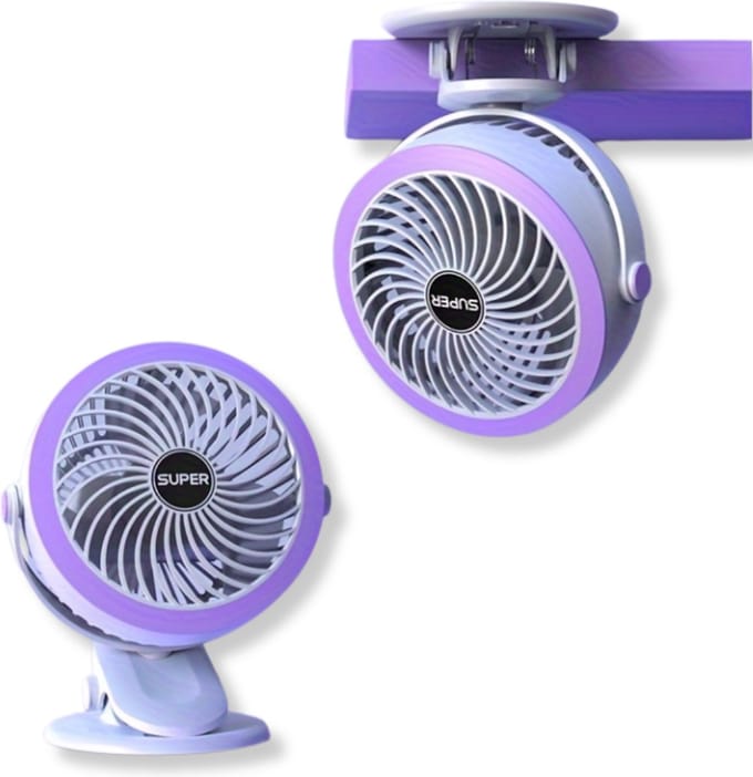 Nivard Ventilator Staand - Ventilatoren - Tafelventilator - Statief - Extra Verkoelend - Aircooler - Cooling Fan - Cooler - Paars