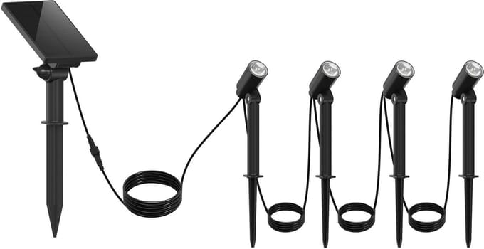Set van 4 gekoppelde zonne-spotlights 100LM ROUNDY MINI