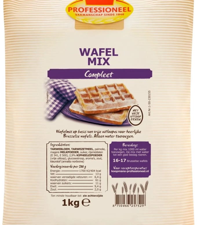 Koopmans Professioneel Wafelmix Compleet 1kg