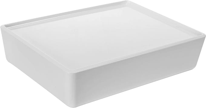 Ezystorage Wit bakje met deksel - 6 liter - 26 x 35 x 8 cm - Stapelbaar