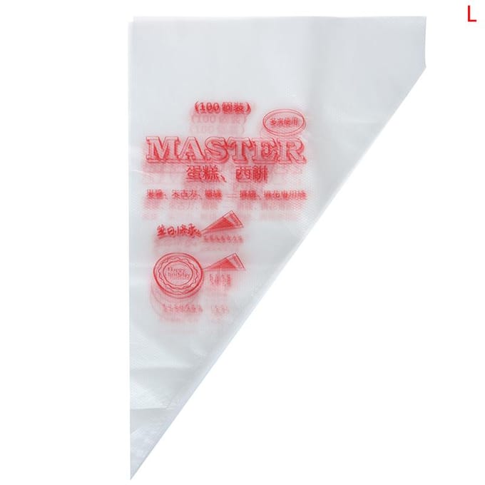 100 Stuks Voedselkwaliteit Plastic Spuitzak Gebak Fondant Taartdecoratie L