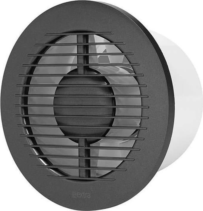 Badkamerventilator 125 mm rond ANTRACIET - basis EA125A