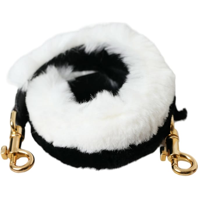 Zwart Witte Konijnenbont Accessoire Schouderband