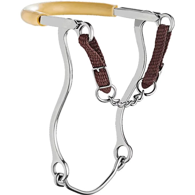 Halsband voor paard met dubbele rubberen ketting Sprenger Basic Hackamore