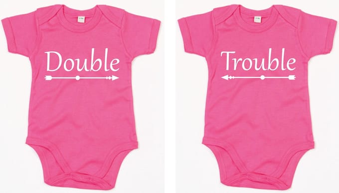 Rompertje Double Trouble-Fuchsia-6-12 Maanden