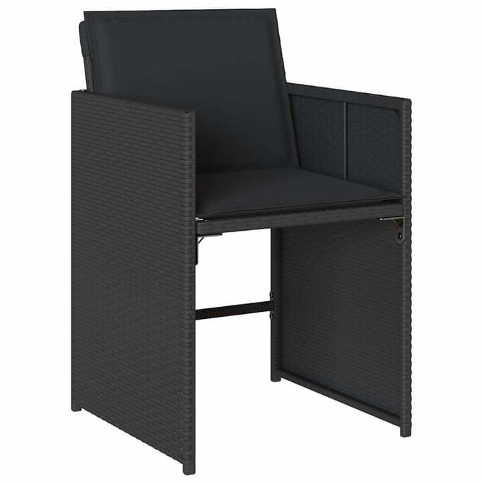 vidaXL - 13-delige - Tuinset - met - kussens - poly - rattan - zwart