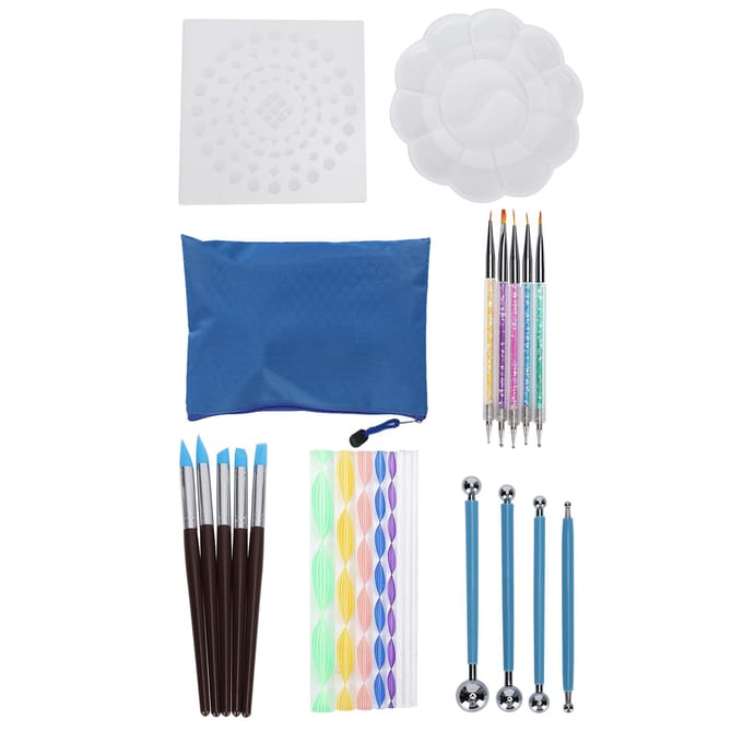 25 Stuks Dotting Schilderij Tool Mandala DIY Dotting Set Creativiteit Teken Sjablonen Benodigdheden white