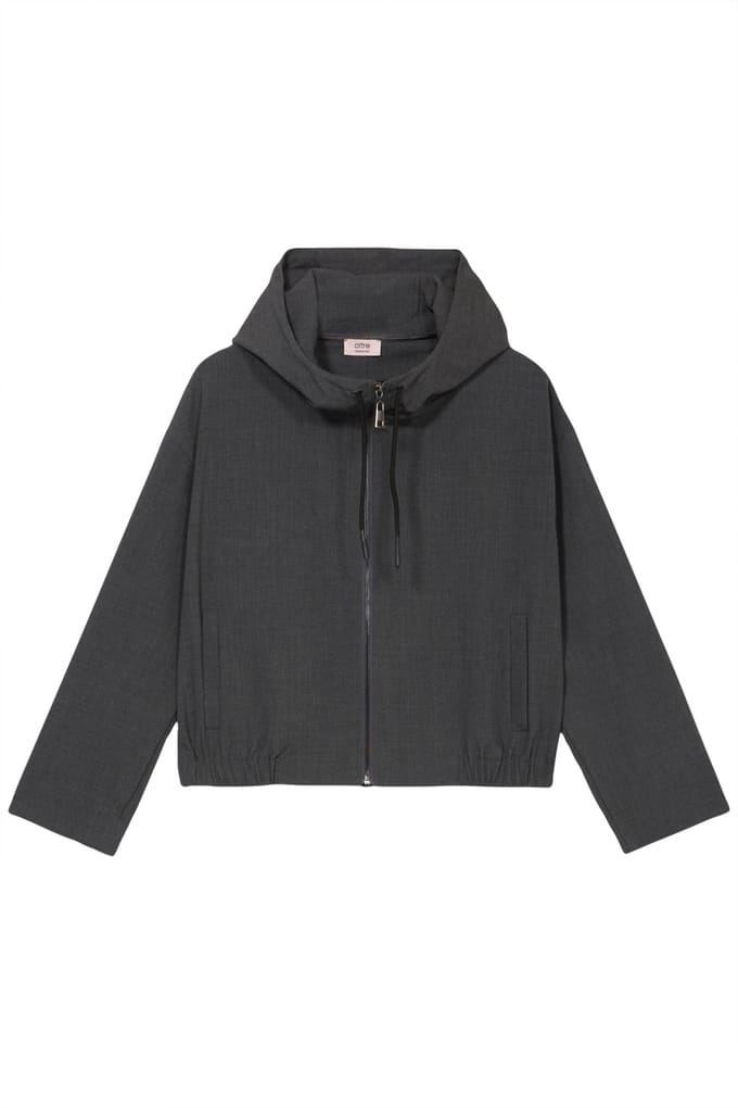 Oltre Flannel Bomber Jacket Grey Maat: M | Jassen Outlet | Dames | Grijs
