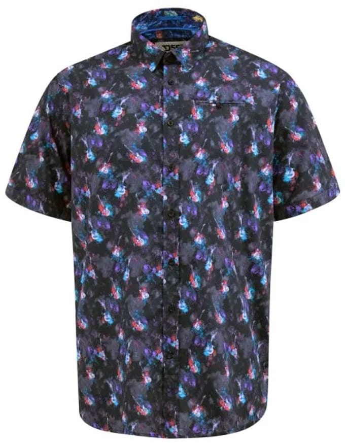 D555 Farnborough Overhemd Blauw Guitarprinted Big Men Size 3XL