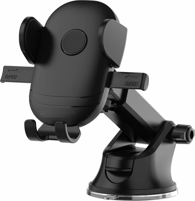 Mobiele telefoonhouder met zuignap - Zwart - Autohouder - GSM houder auto