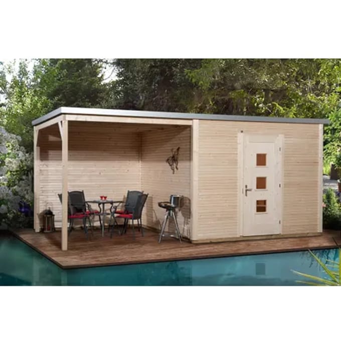 Weka Tuinhuis Met Overkapping 413 Type B Gr1 250x546cm