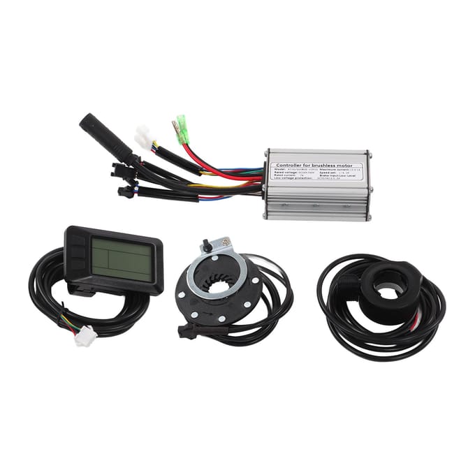 36V48V 250W 15A Fiets Borstelloze Motor Blokgolf Controller Kit met LCD7U Paneel 130X Duimgas black